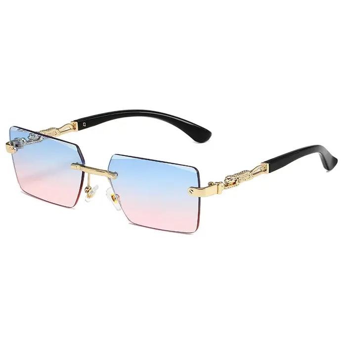 Lunettes de soleil sans monture UV400 rectangle - Hommes et femmes randonnée plage voyage
