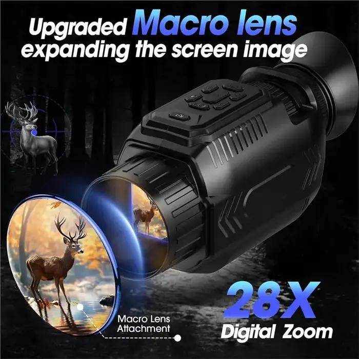 Monoculaire vision nocturne NALFI 4K WiFi avec zoom numérique 28x et carte mémoire 32G intégrée
