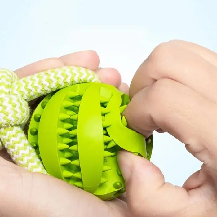 Jouet pour chien, balle distributrice de friandises en corde de coton durable