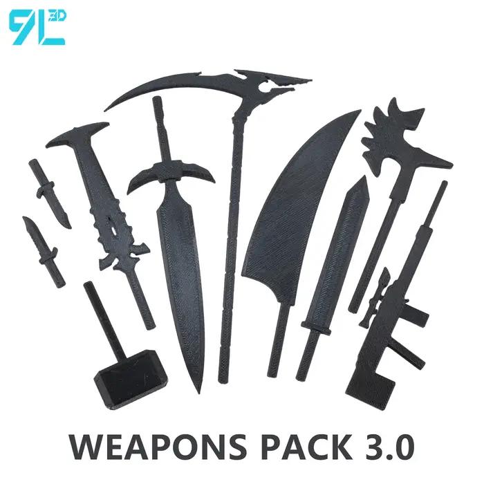 Pack d'armes 3.0 pour 9L3D Lucky13 T13 Dummy13, figurine d'action Titan13, ensemble d'extension d'armure imprimée en 3D, jouets de collection de combat