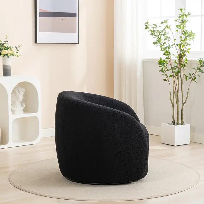 SEYNAR-Fauteuil d'Accent à Comcussion Moderne en Velours Résistant à 360, Chaise d'Appoint Ronde pou