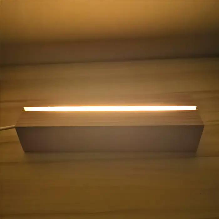 Présentoir lumineux LED en bois cristal, support de base 4.2, plaque lumineuse en acrylique, USB, lu