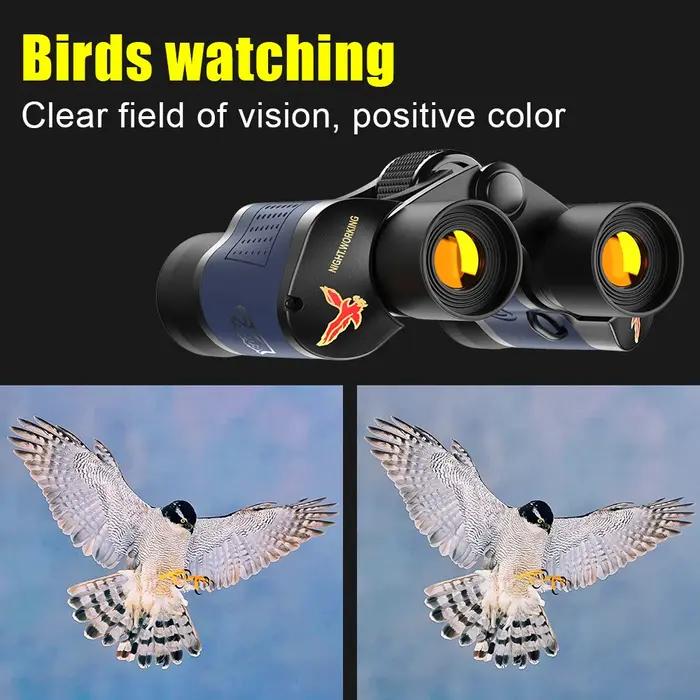 Jumelles haute clarté 60X60 pour adultes prismes BAK4 - Lentilles optiques puissantes chasse sports outdoor camping