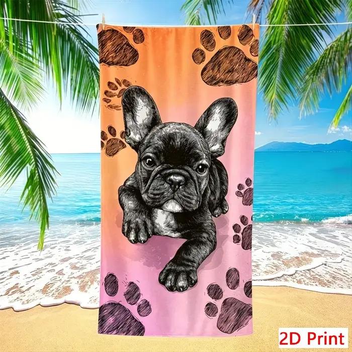 Serviette de plage surdimensionnée pour bouledogue français