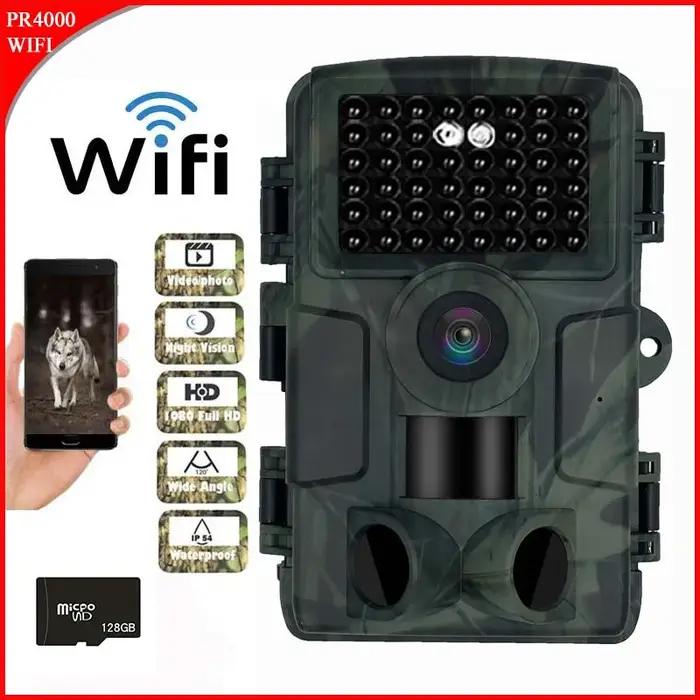 PR4000 WiFi caméra de chasse Bluetooth 1080P 32MP Vision nocturne infrarouge IP66 étanche 2.0 pouces