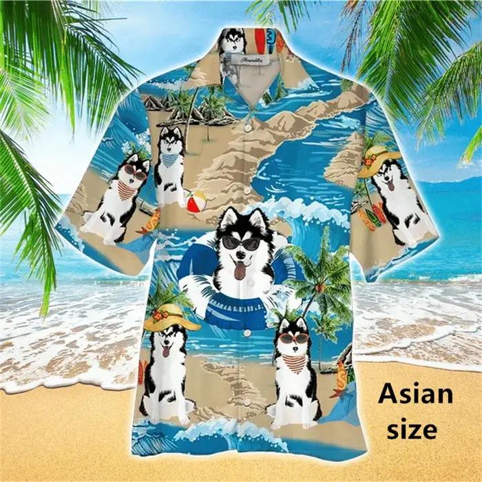 Chemise hawaïenne à manches courtes pour hommes et femmes