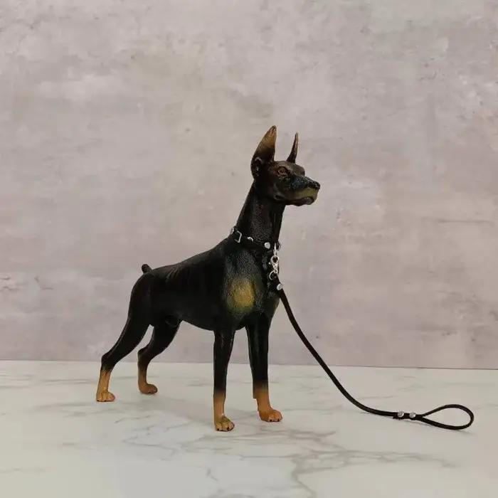 Modèle d'animal de simulation Doberman, chien soldat 1/6, accessoires de scène et accessoires pour f