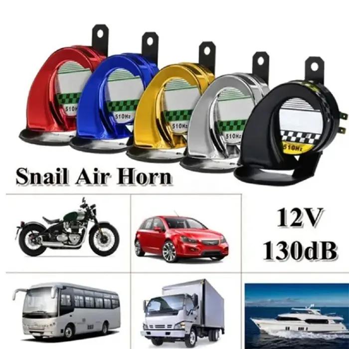Klaxon d'escargot universel 12V DC 130db, 510HZ, étanche, klaxon pour voiture, moto, bateau, camion,