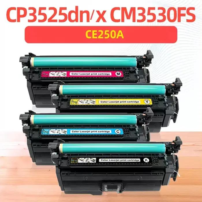 1 paquet de cartouche de toner cp3525 CM3530 cp3525dn, cartouche d'imprimante CE250A hp504a, cartouche de toner cp3525n cm3530fs, cartouche d'imprimante couleur