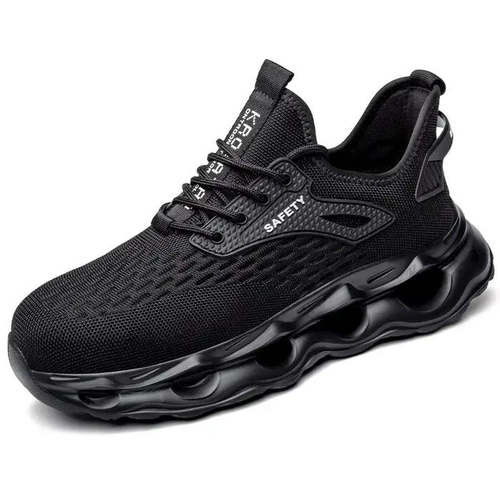 Chaussures de travail de sécurité pour hommes, légères, respirantes, à bout capuchon en plastique, A