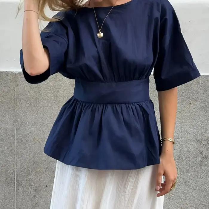 Élégante Blouse T-shirt Femme à Volants