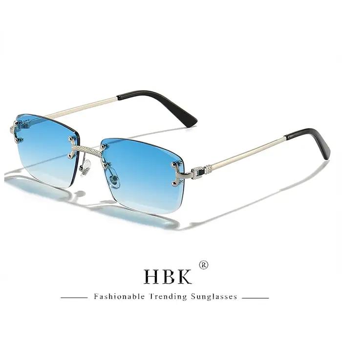Lunettes de soleil carrées sans monture pour homme