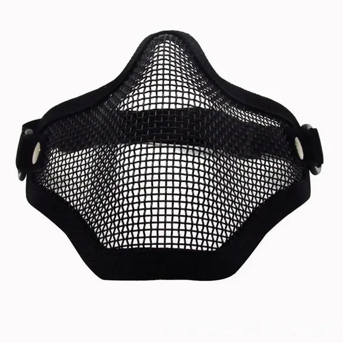 Demi-masque de protection en maille métallique pour airsoft, accessoires de chasse, paintball, armée