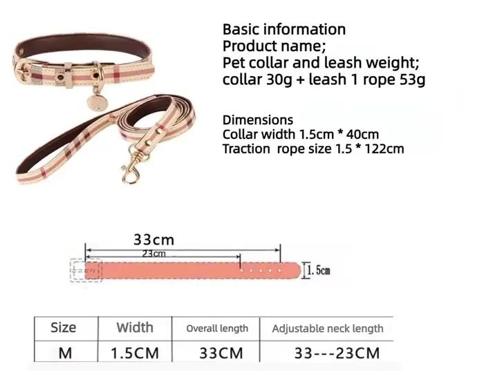 Ensemble de collier en cuir rayé pour chiot élégant à offrir pour chiens de petite taille sorties en famille