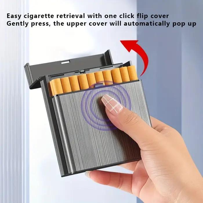1 pièces étui à cigarettes pour King Size 40 branche capacité boîte à cigarettes en alliage de Zinc Portable mince boîtes à cigares Cigarettes de poche