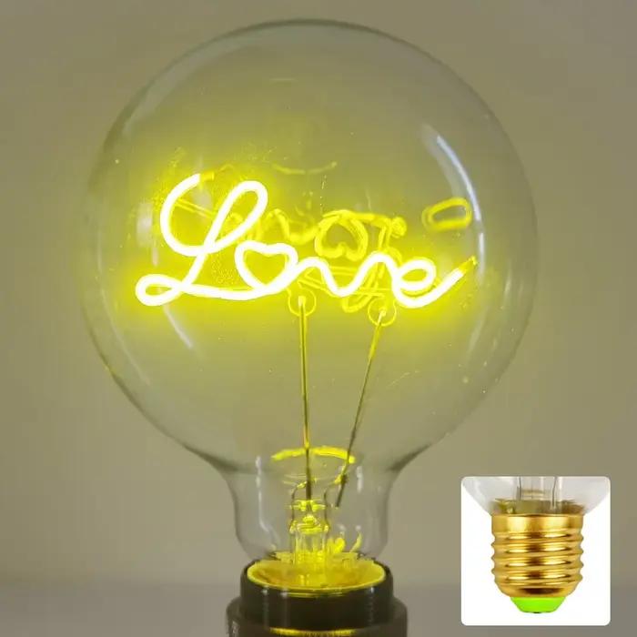 Ampoule LED Rétro Edison 220V 4W 8W Dimmable G125 Lumière Amour Décoration Intérieure Occasions Spéciales Soirées Familiales Mariages