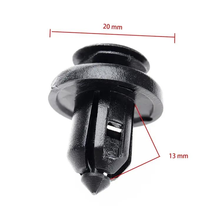 Clip de retenue de pare-chocs avant de voiture, 50 pièces, Type poussoir, trou de 10mm, Clip en plas