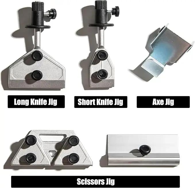 Kit d'accessoires de machine à aiguiser pour système d'affûtage de support, gabarit de couteau long ou court, hache, ciseaux et plus pour une expérience de tranchage optimisée