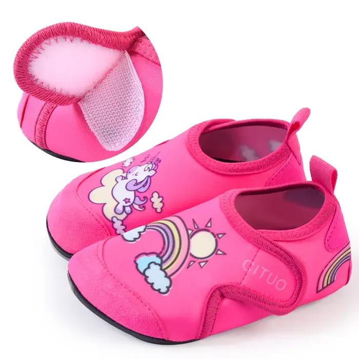 Chaussures de plage pour enfants, chaussettes de natation, dessin animé dinosaure, antidérapantes, F
