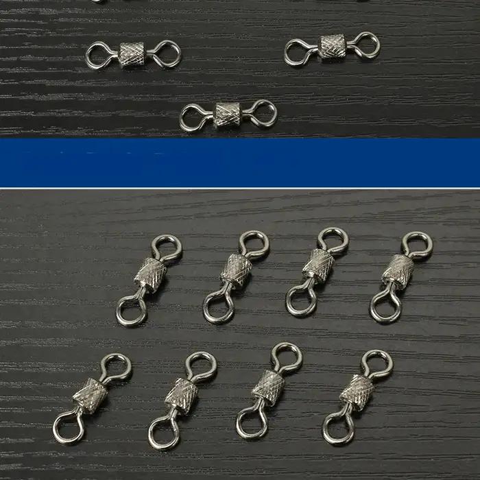100 pièces de pêche pivotantes 1 # -14 # Taille connecteur solide roulement à billes Snap pêche ém