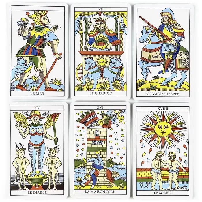 Tarot de Marseille Mini Marseille Tarot 78 cartes Deck jeu de société de poche