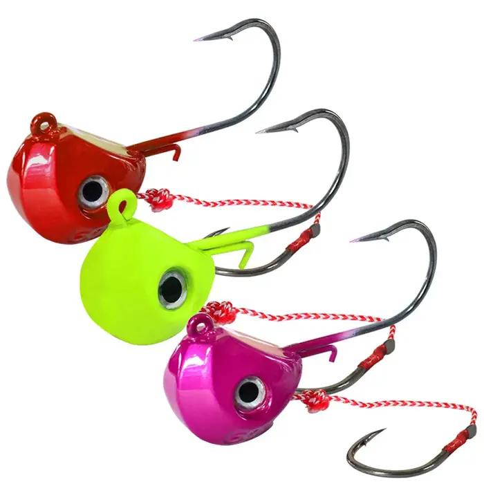 Nouveau gros gabarits leurres 40g 60g 80g 100g tête en métal gabarits crochets de pêche avec crochet