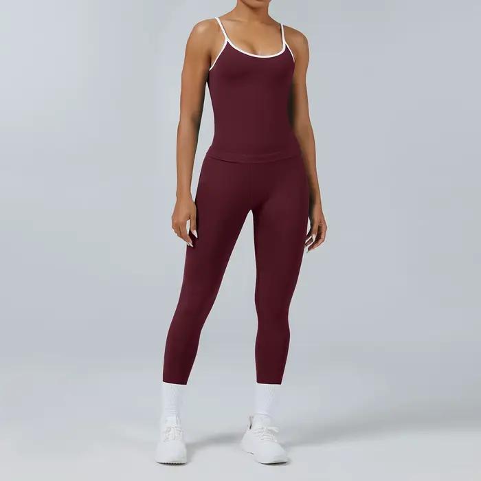 Ensemble de vêtements de yoga pour femmes, 2 pièces, survêtement, vêtements de sport sans couture, t