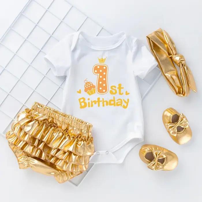 Vêtements pour nouveau-né, body pour nouveau-né, haut à manches courtes, vêtements d'anniversaire d'