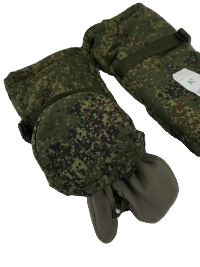 Gants hiver VKBO russe camouflage rayures croisées polaire coton fourrure épais chauds anti-vent EMR