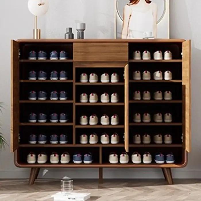 Armoire à chaussures en bois de luxe, organisateur de rangement, salon, affichage Mobile, étagère à