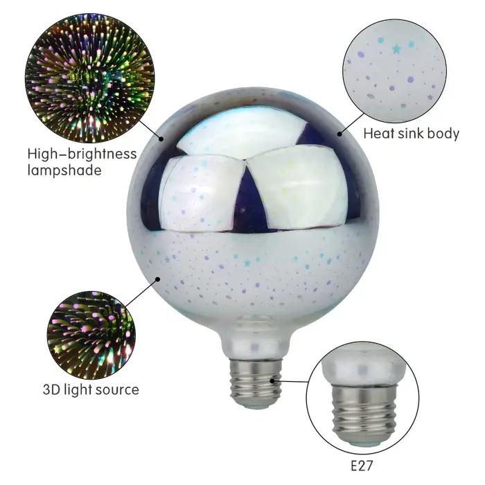 Ampoule LED décorative 3D E27 6W 110V 220V, ampoule Edison vintage, lampe étoile, lumière de nuit po