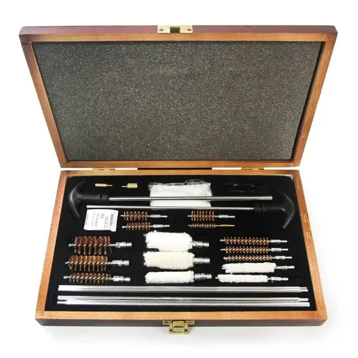 Kit de Nettoyage Universel pour Pistolet et Fusil de Chasse - Mallette en Bois