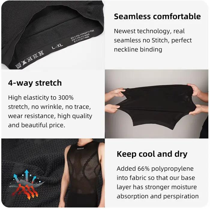 DAREVIE Cyclisme Première Couche Homme Compression Sans Couture Femmes Vélo Cyclisme Sports Intérieu
