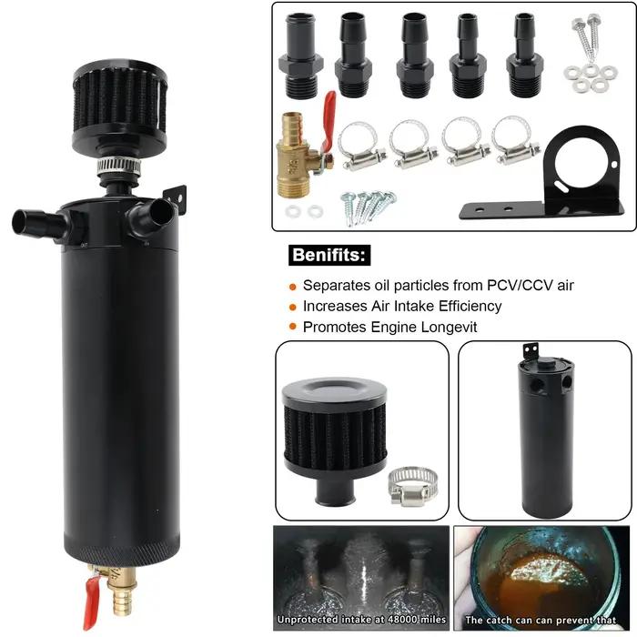 Kit de Récupération d'Huile Noir à 2 Ports de 750ml, Réservoir Universel à Déflecteur, Précieux avec