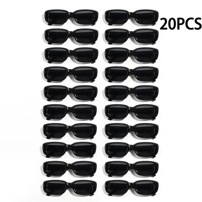 20 pièces Vintage noir carré lunettes De soleil femme marque De luxe petit rectangle