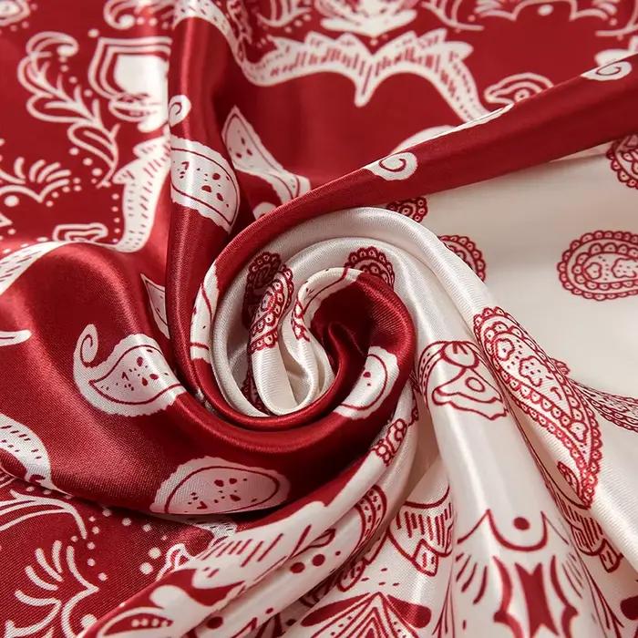 Foulard carré en Satin pour femmes musulmanes, Hijab élégant, imprimé 2025, foulard en soie, châle,
