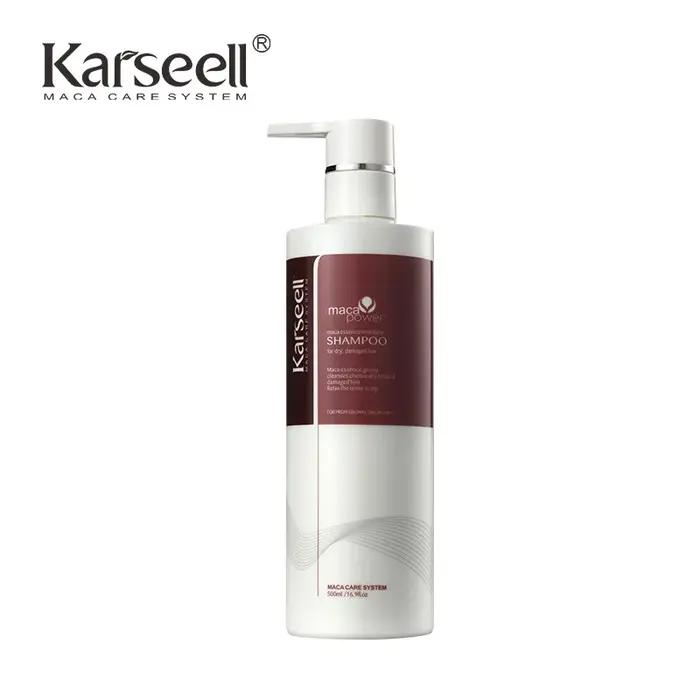 Karseell 500 ml shampooing à l'huile d'argan extrait de plantes shampooing lisse hydratant pour chev