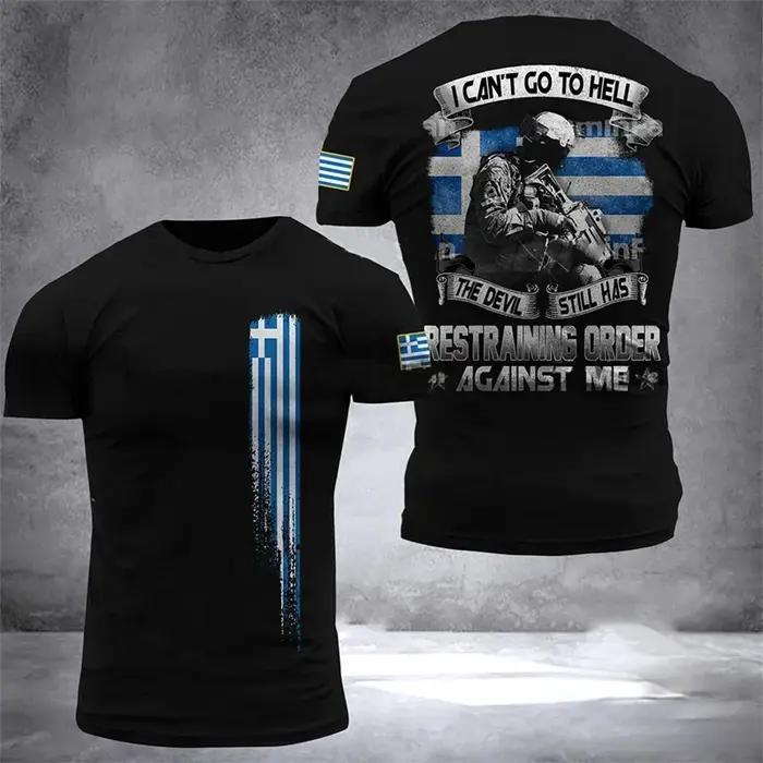 Hellas Totem grèce emblème graphique t-shirts hommes vêtements impression 3D drapeau de la nation grecque t-shirt mode haut t-shirt