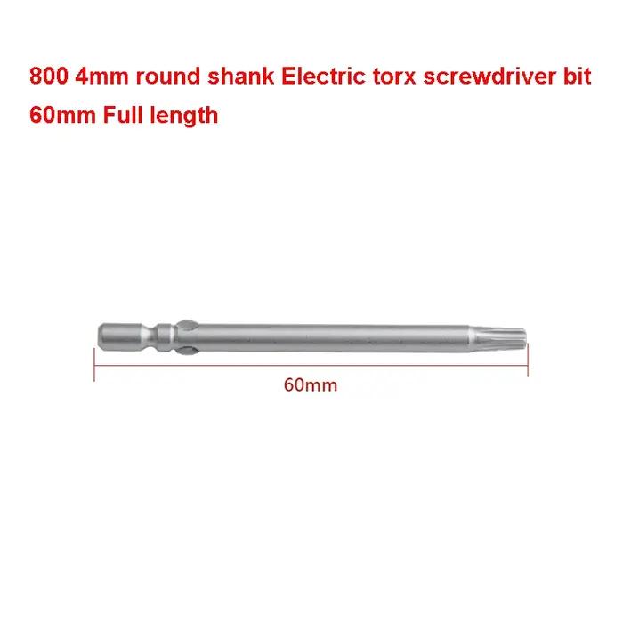 Jeu de tournevis Torx électriques à tige ronde, 10 pièces, 60mm de longueur 800 4mm, étoile magnétiq