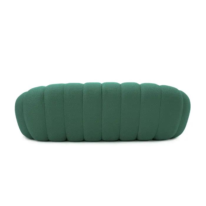 Canapé incurvé confortable de 98.43 pouces, tissu en maille en forme de nid d'abeille 3D, pouf pour