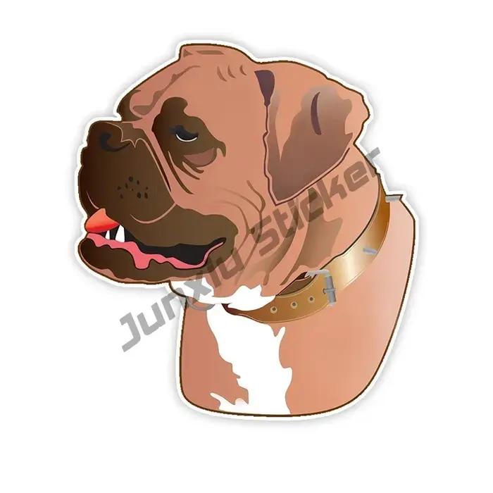 Autocollant en vinyle drôle de chien de boxeur à bord