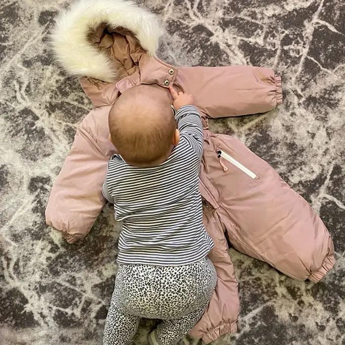 Combinaison de Ski chaude pour bébé, automne et hiver, salopette en velours pour garçons et filles,