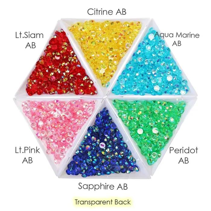 Grand paquet de strass en résine Non correcteurs, 2-6mm, vente en gros, cristaux en plastique AB à d