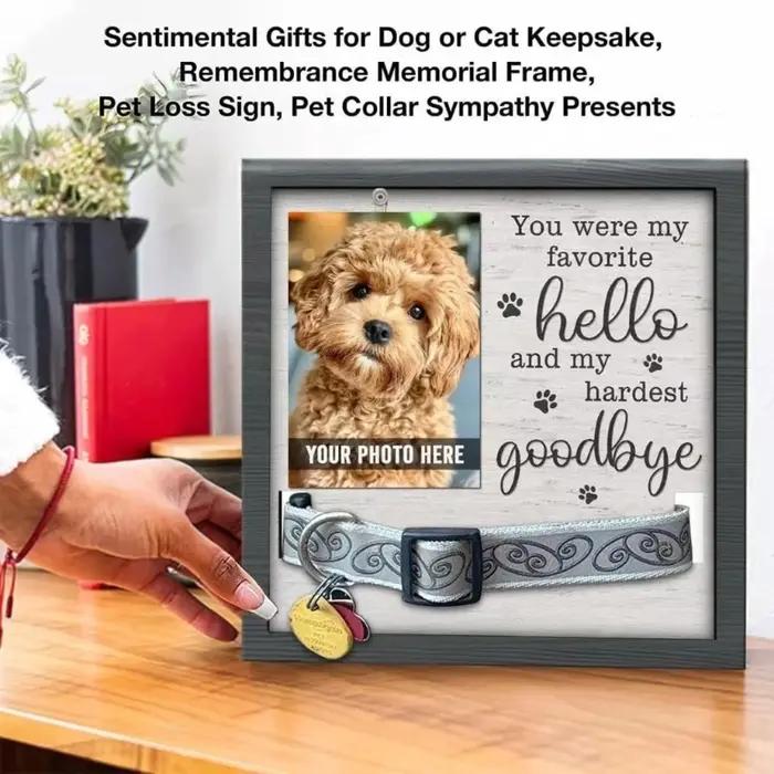 Cadre photo en bois classique pour chien cadre photo commémoratif animal de compagnie cadeau de soutien occasion spéciale deuil anniversaire naissance