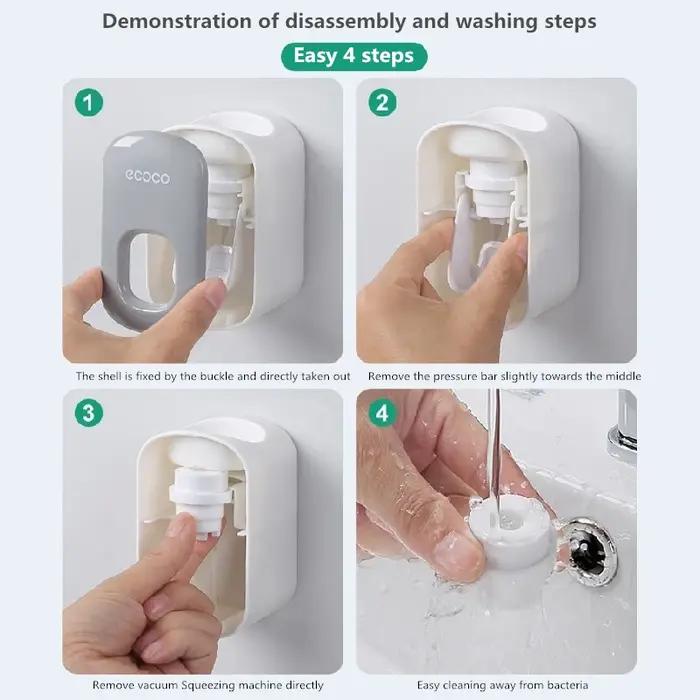 Distributeur automatique de dentifrice, presse-dentifrice, anti-poussière, support mural pour brosse