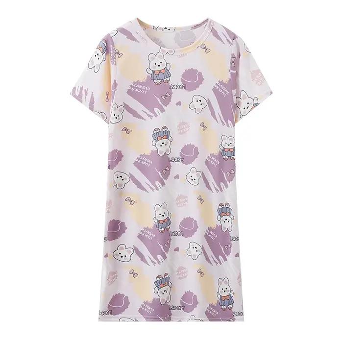 Jupe droite pour enfants, jolie et douce, confortable, maison, décontractée, col rond, grande taille