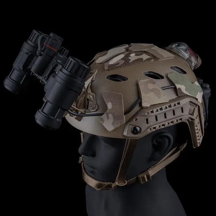 Patchs tactiques Hook & Loop pour casque FAST SF chasse - fixation camouflage et gestion câbles accessoires