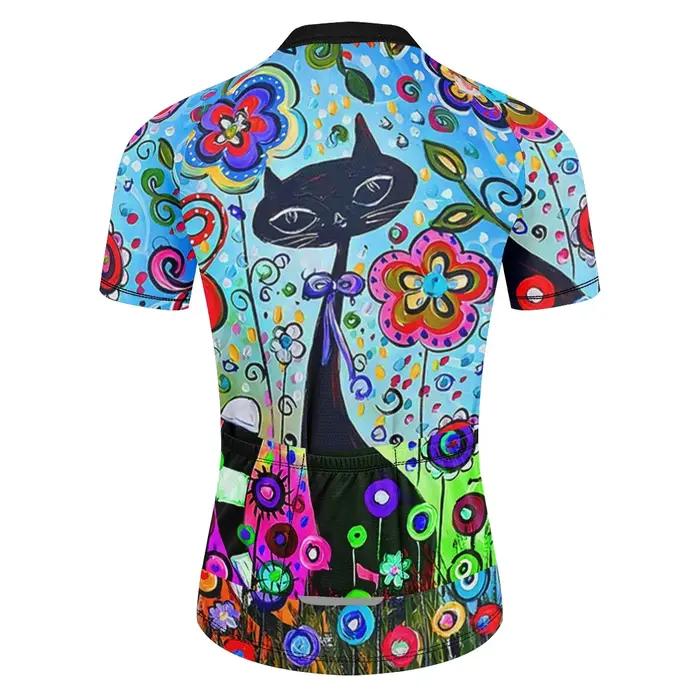 Maillot de cyclisme à manches courtes pour femmes polyester avec bandes réfléchissantes pour activités athleisure et vélo de montagne