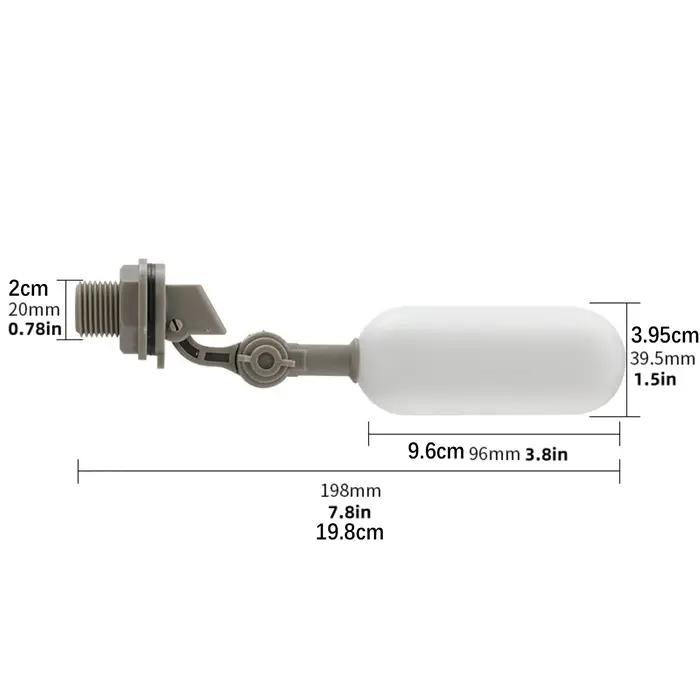 Kit de vanne à flotteur en plastique avec bras réglable pour réservoir d'eau pour bétail autocontrôlé et automatisé