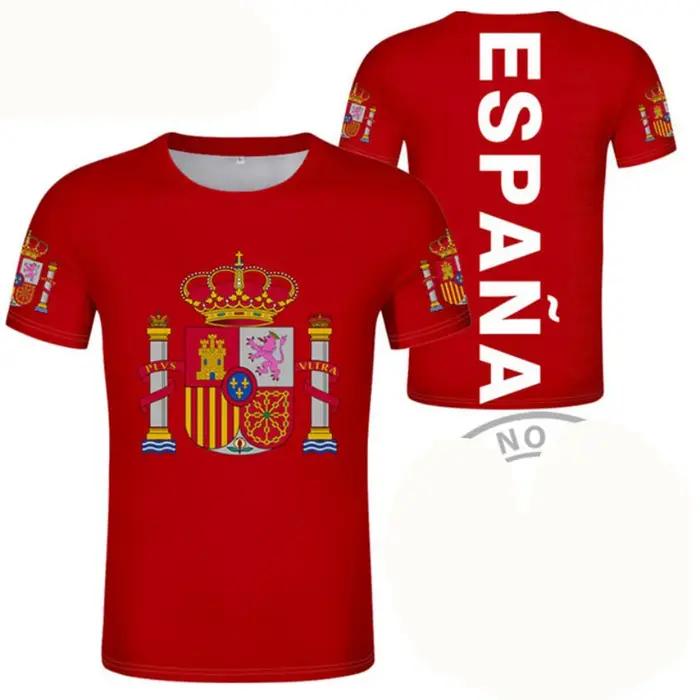 Maillot de Football d'espagne 3D fier d'emblème espagnol T-shirt graphique pour hommes vêtements Espana